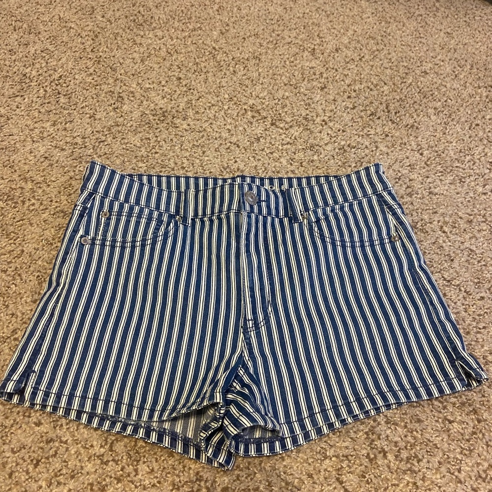 American Eagle Striped Jean Shorts